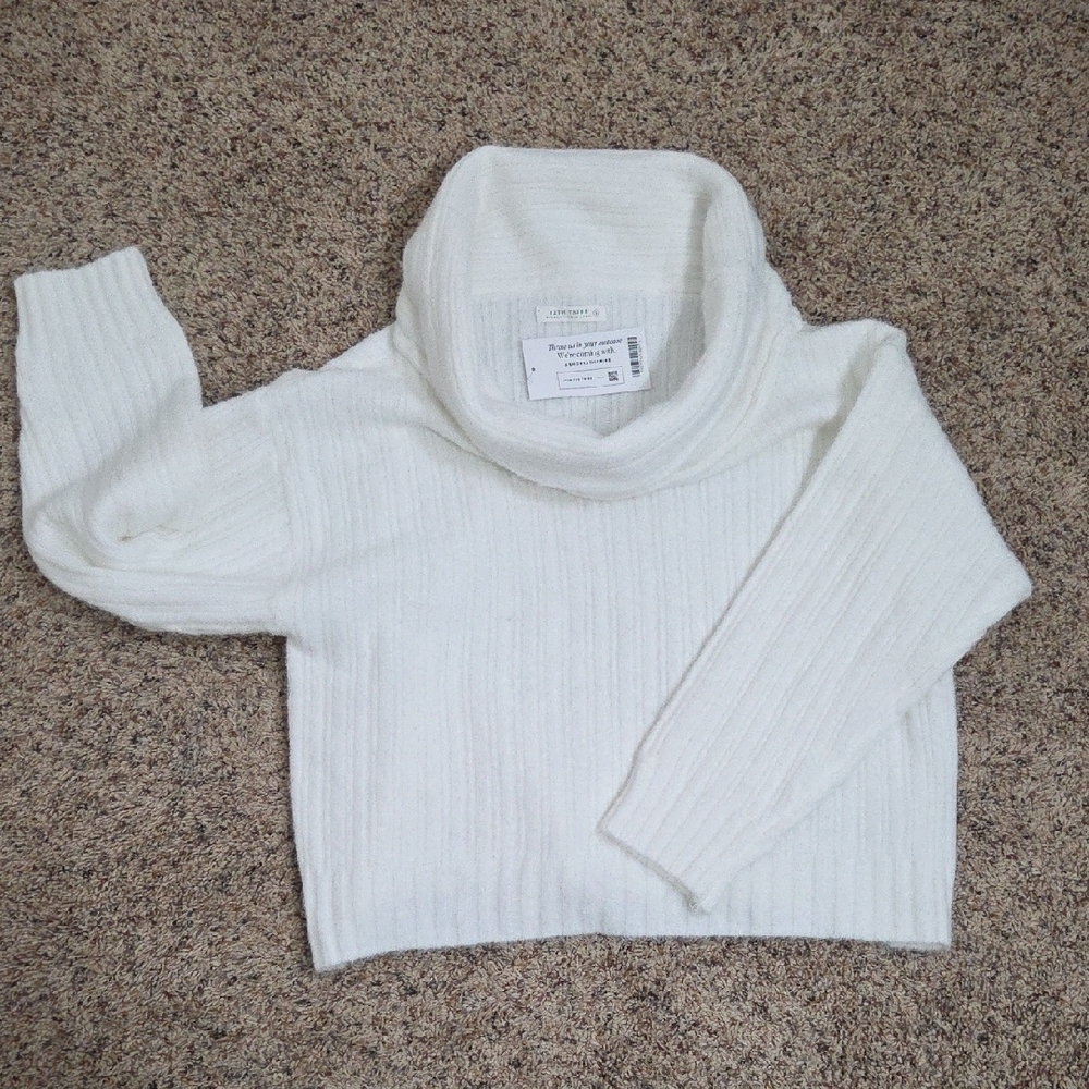 NWT Women's 12th Tribe Pamela Off-Shoulder Ivory Sweater Size Lg - Picture 3 of 6